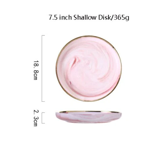 Pink Marbe Dinnerware Dinner Plates