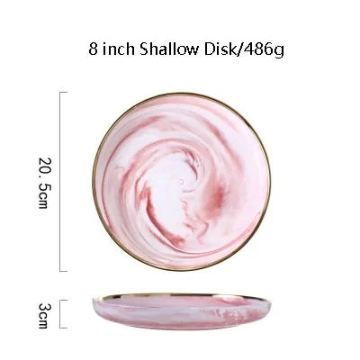 Pink Marbe Dinnerware Dinner Plates