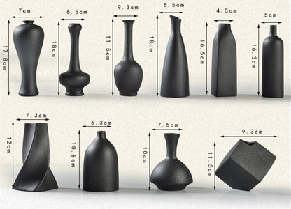 Frosted Black Ceramic Vases