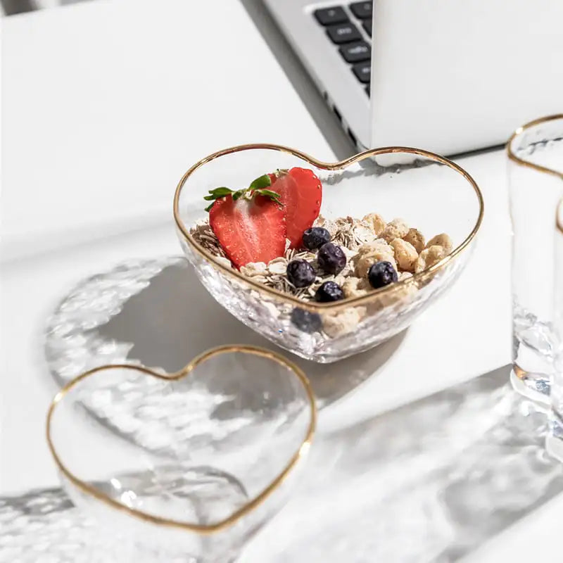 Heart-shaped Nordic Glass Bowl