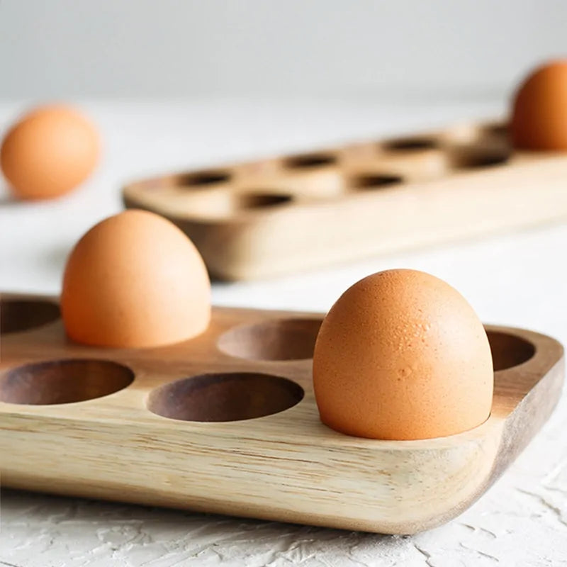 Japanese Style Wooden Double Row Egg Storage Box