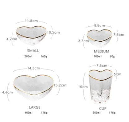 Heart-shaped Nordic Glass Bowl