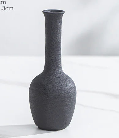 Frosted Black Ceramic Vases