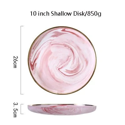 Pink Marbe Dinnerware Dinner Plates