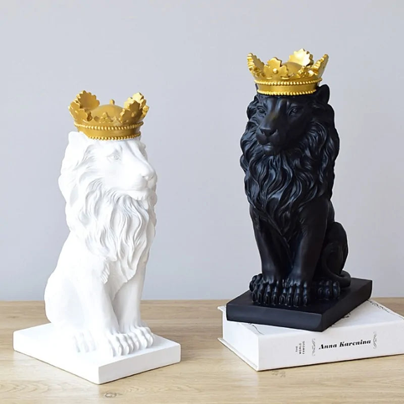 Abstract Crown Lion Sculpture