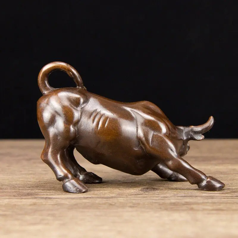 Bronze Fengshui Wealth Fierce Bull OX Statue