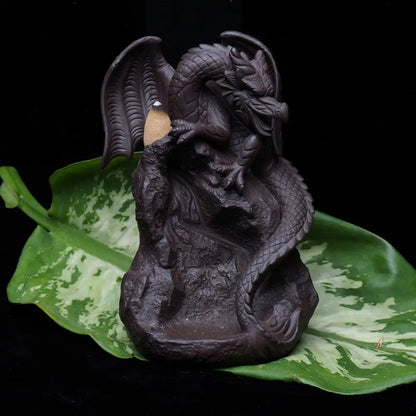 Ceramic Backflow Incense Burner Dragon