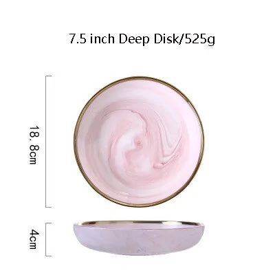 Pink Marbe Dinnerware Dinner Plates