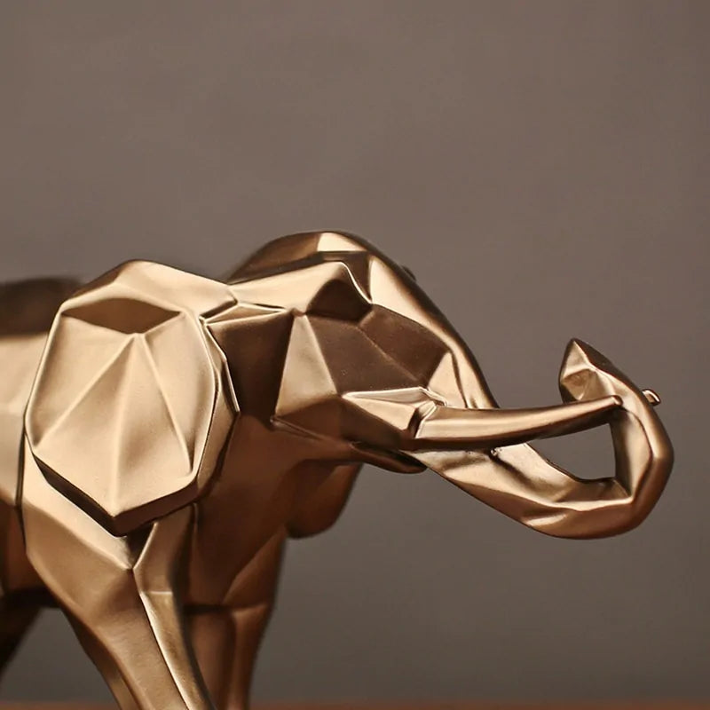 Abstract Gold Elephant Statue Resin  Accessories