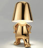 Thinker Small Gold Statue Desk Lamp