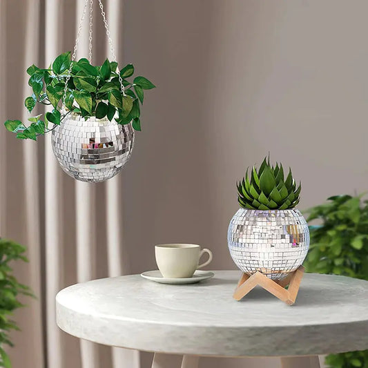 Disco Ball Flower Pot For Indoor Plants