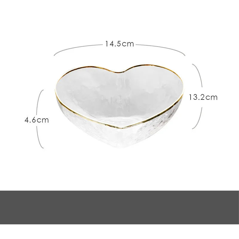 Heart-shaped Nordic Glass Bowl