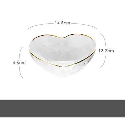 Heart-shaped Nordic Glass Bowl