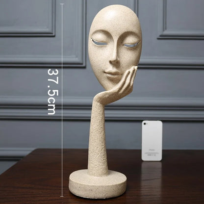 3D Face Mask Abstract Sculpture Decorative Art