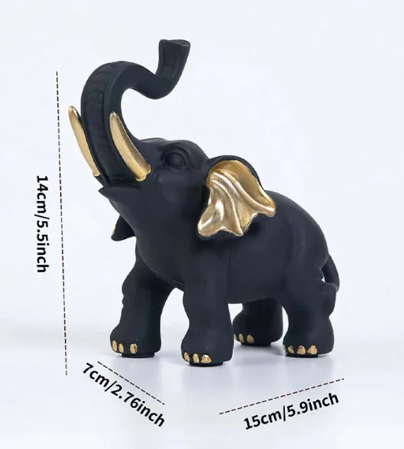 Black Elephant Resin Ornament