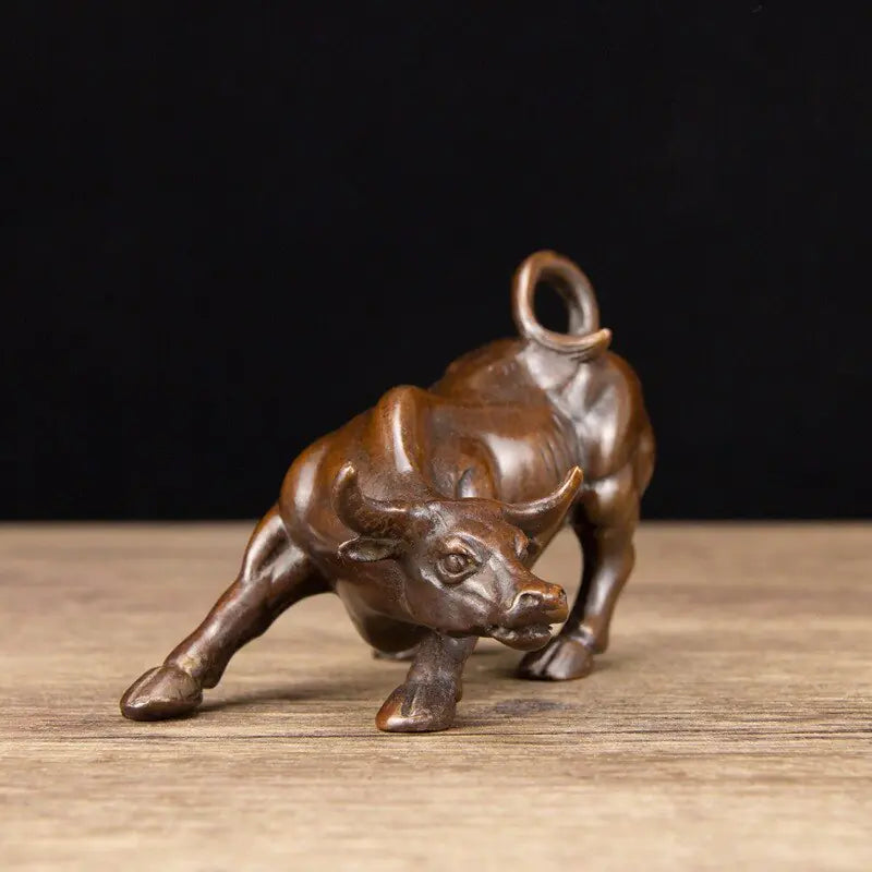 Bronze Fengshui Wealth Fierce Bull OX Statue