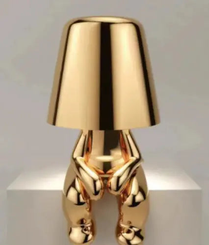 Thinker Small Gold Statue Desk Lamp