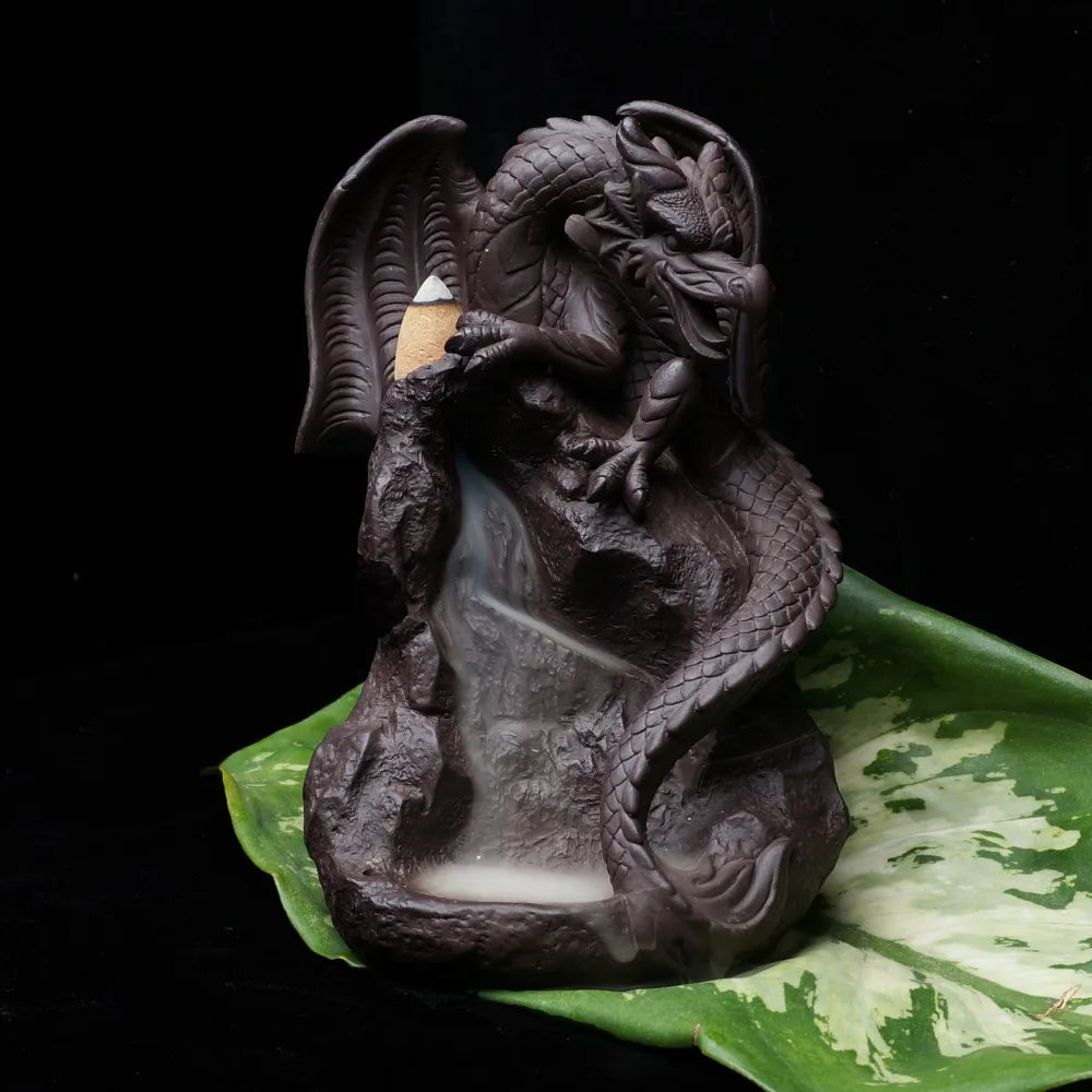 Ceramic Backflow Incense Burner Dragon